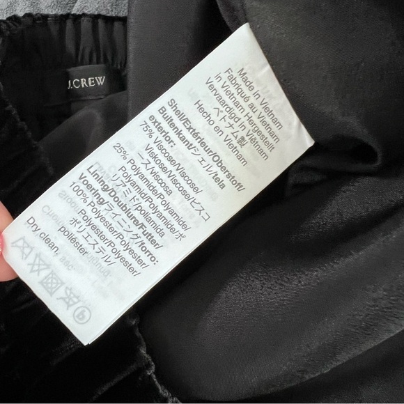 J. Crew Pants Women 8 Velvet Pull On Black High Rise Ankle Straight B28 - Picture 6 of 9